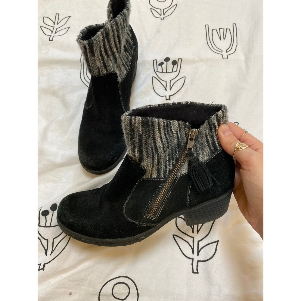 Black Suede Blowfish Booties